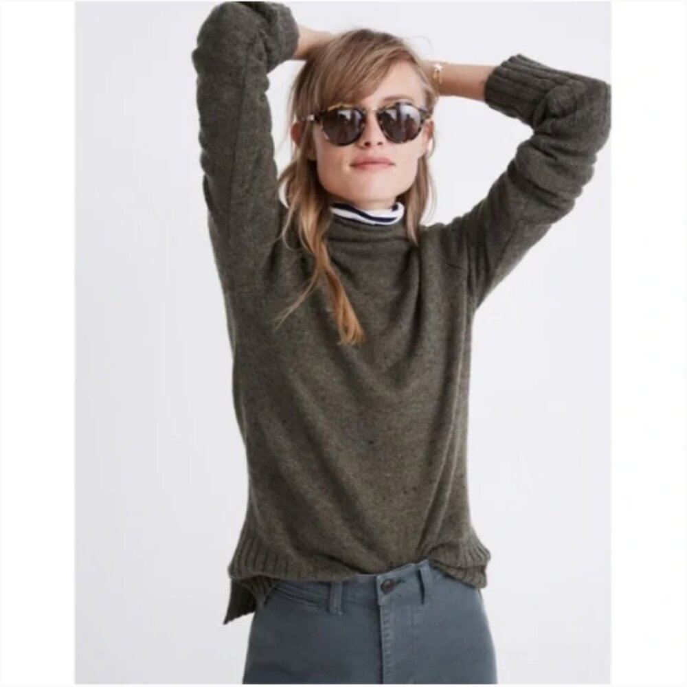EUC! Madewell Donegal Inland Turtleneck Sweater - Forest Green